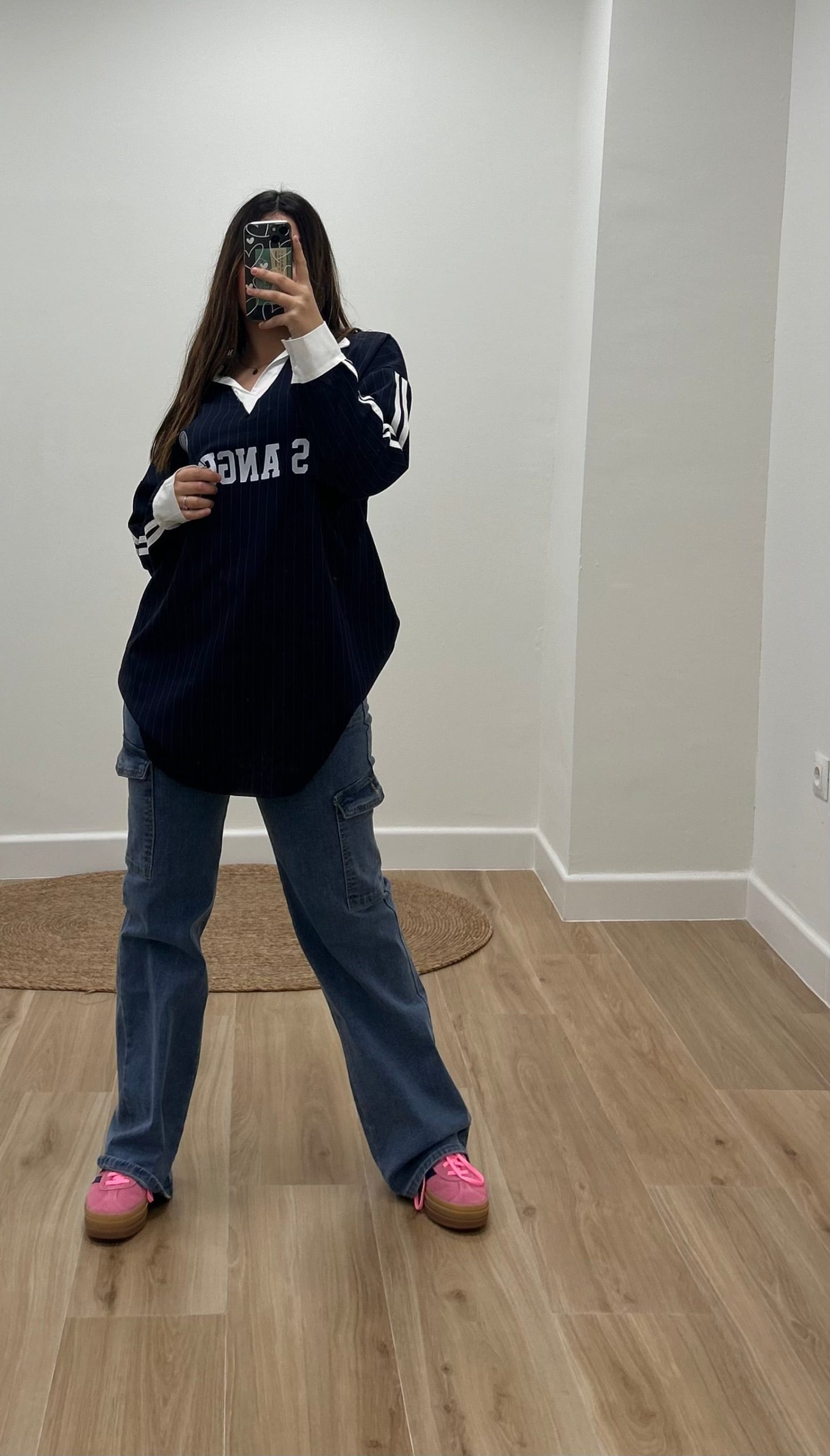 CAMISA OVERSIZE LOS ANGELES AZUL MARINO - Imagen 4