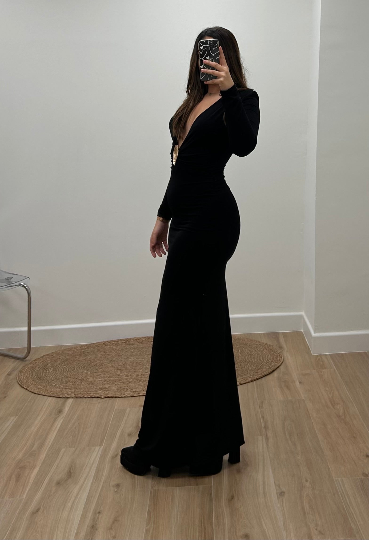 VESTIDO CON DETALLE DORADO - Imagen 6