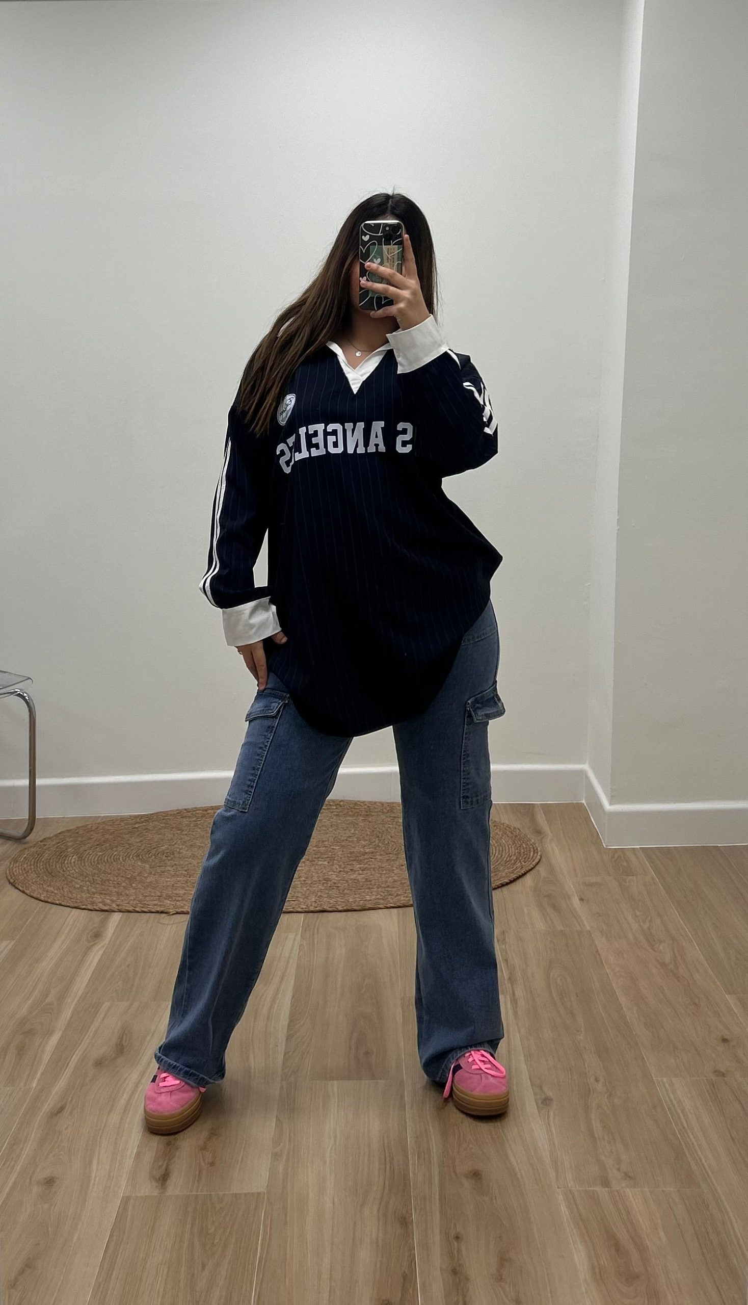 CAMISA OVERSIZE LOS ANGELES AZUL MARINO - Imagen 11
