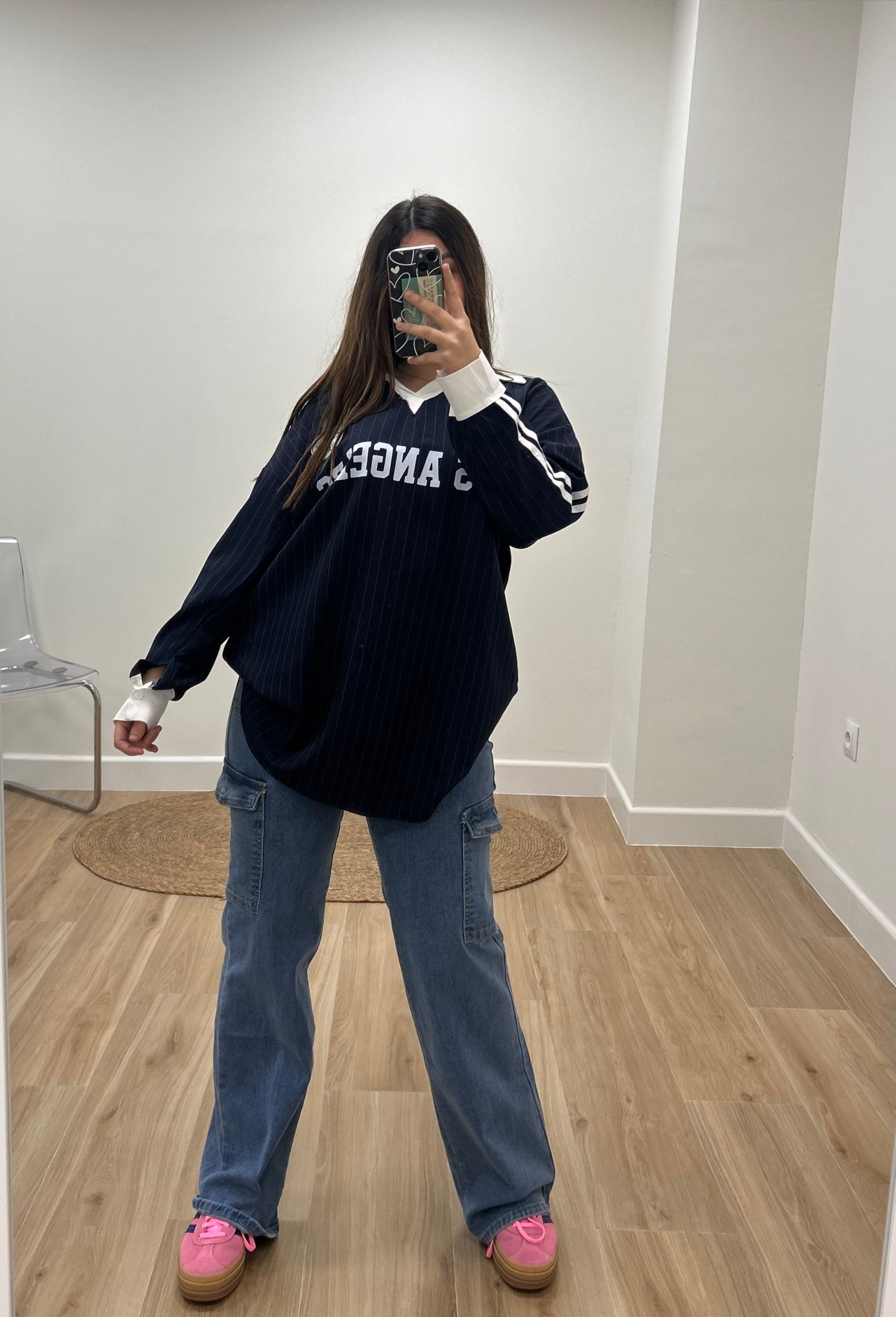 CAMISA OVERSIZE LOS ANGELES AZUL MARINO - Imagen 8